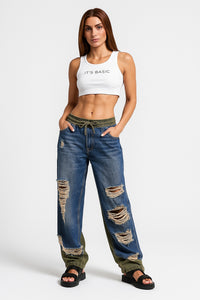 Khaki Blue Denim