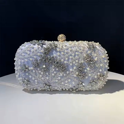 Hand-Embellished Floral Clutch