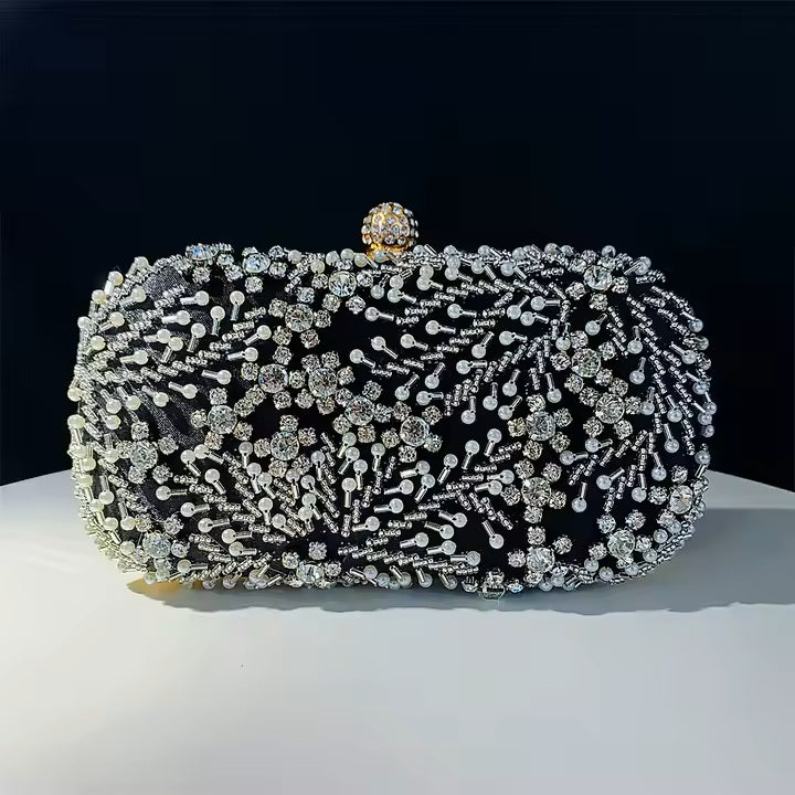 Hand-Embellished Floral Clutch