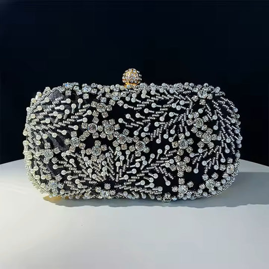 Hand-Embellished Floral Clutch
