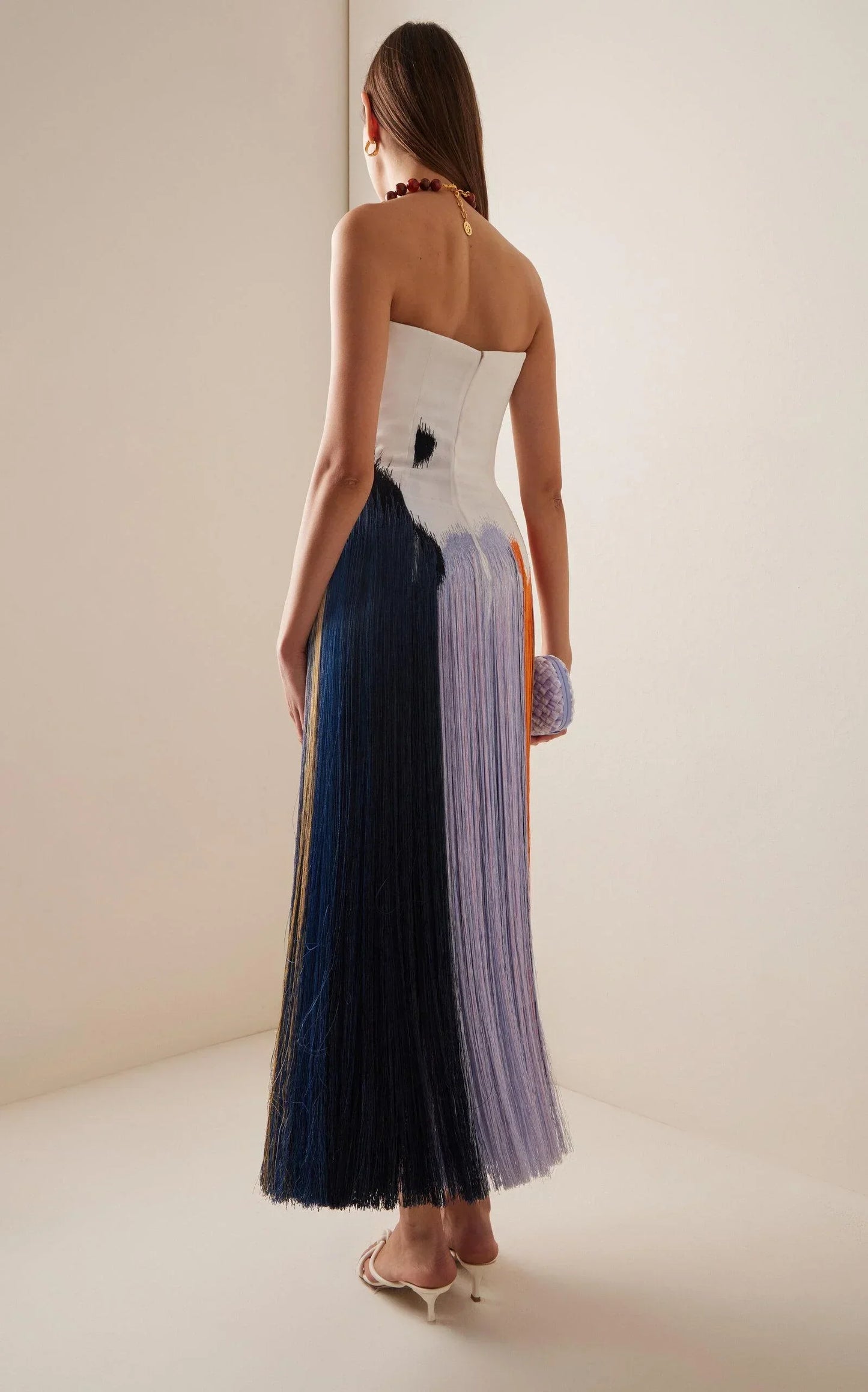 Brushstroke Fringe Cocktail Dress